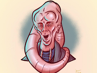 Bib Fortuna alien bin fortune illustration procreate star wars