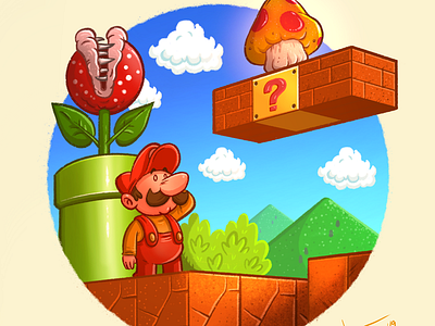 Retro gaming series - Super Mario Bros goomba mario mario bros mushrooms nes nintendo vintage game