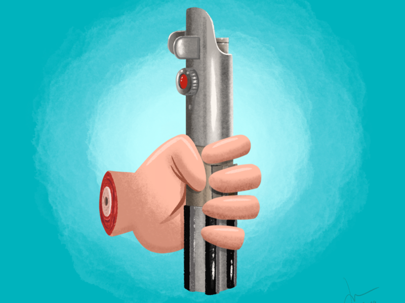 Luke’s hand procreate illustration lightsaber luke skywalker star wars starwars