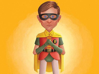Robin, the boy wonder batman comics dc fanart illustration photoshop procreate robin vintage