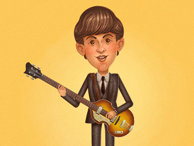 Paul McCartney bass beatles caricature fab four illustration music paul mccartney portrait procreate the beatles