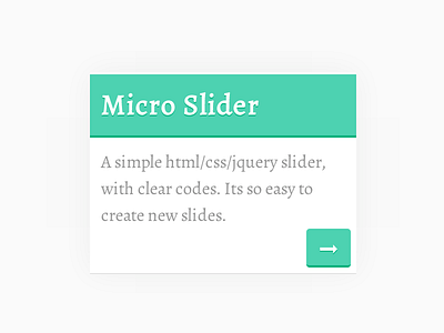 Micro Slider css design front end html javascript jquery slider webdesign