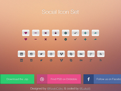 [CSS] Social icon set coded css css3 freebie interface live social ui ux webdesign
