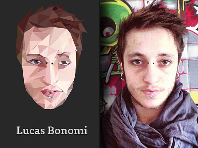 Low Poly experiment autoportrait css illustrator lowpoly photoshop selfie svg vcard webdesign