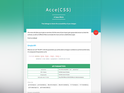 AcceCSS - Homepage access colorblind github homepage mixin sass ui ux webdesign