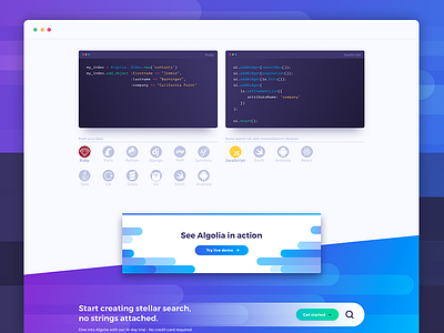 Algolia website redesign