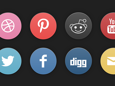 'Old School' Social Icon Set (css) app application badges buttons color colors css design glossy graphic icon icons ihm interface networks share social ui ux