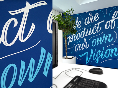 Algo Capital | Environmental graphics branding design environmental design fourplus inspirational quote lettering mural office space typography