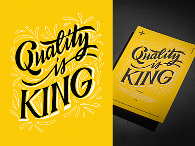 Quality is King bulgaria calligraphy custom lettering design fourplus illustration lettering postcard print quality silkscreen typography value