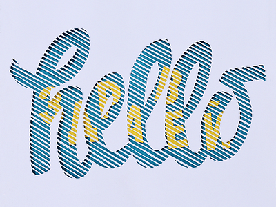 Oh, hello there! cyrllic fourplus hello illustration lettering papercraft postcard