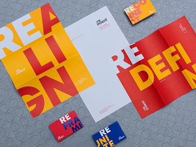 reinvent - The Legal Innovation Hub branding business cards co working space law print materials typography