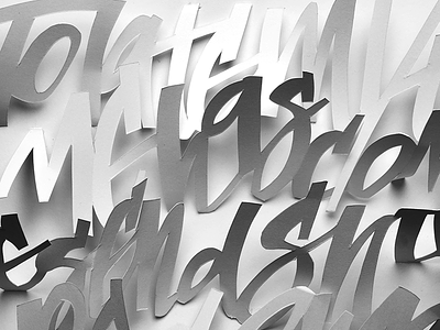 Strokes, Shapes & Light / Ruling pen calligraphy letters light papercraft photography poster structure typography