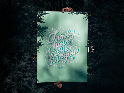 Eyes for you💜 / Poster hand crafted lettering poster typography