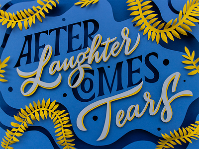 TypoBeef #1 | After Laughter (Comes Tears) hand crafted illustration lettering paperart papercraft photography set design typography