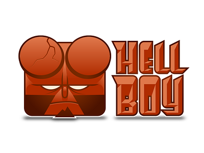 Hellboy bevel comics design hellboy icon illustration illustrator lettering photoshop simple type vector