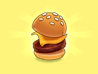 Lil’ Burger burger emoji emote food food icon graphic design hand drawn icon icon design yellow