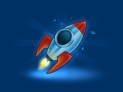 Lil’ Rocket emoji emote flame graphic design hand drawn icon icon design illustration outer space rocket space