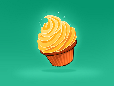 Lil’ Cupcake cupcake cute food graphic design icing icon design icons illustration orange sugar sweets teal yellow