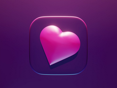 Heart Icon 3d 3d art blender3d concept design health healthcare heart icon icon design love symbol