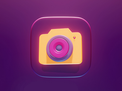 Camera icon 3d 3dart blender3d camera concept icon icon design picture