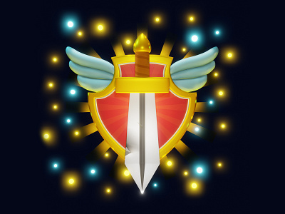 Shield icon 3d 3d art blender3d concept game icon icon design illustration shield sword vector wings