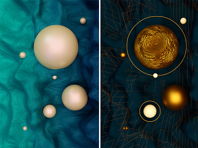 Abstract art 3d 3d art blender3d concept illustration pearl sea space universe