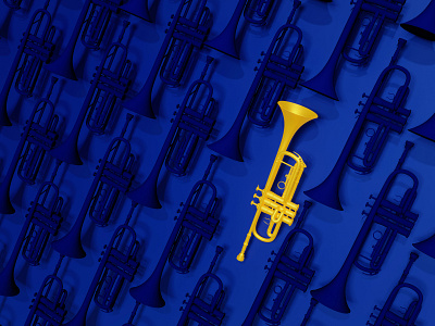 Trumpet 3d art blender cgi digital illustration music render symbol trumpet