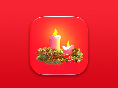 Christmas Candles 3d 3d art candle cgi christmas concept digital geometry icon illustration render symbol