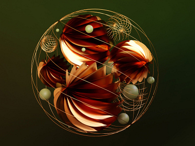 Geometry exploration 3d 3d art blender3d cgi concept form geometry gold green illustration sphere