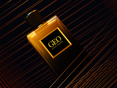 GEO 3d advertising bottle branding cgi cosmetics design geometry glass graphic design illustration liquid perfume product promotion