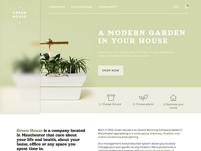 Garden in your home garden greenery landing site ui web design