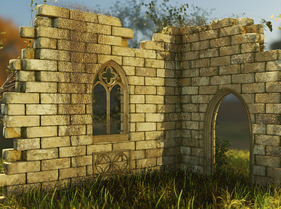 Gothic Ruins 3d art blender3d concept game design gothic ruins greenery illustration