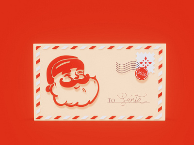 Letter to Santa 3d art blender3d branding christmas concept illustration letter new year present santaclaus stamp