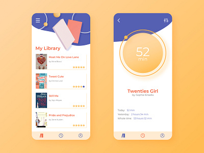 Reading Tracker App 3d book concept design design app figma library mobile reading time tracker ui ux