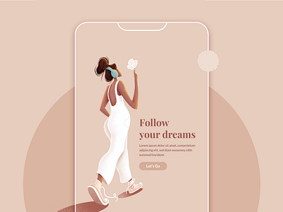 Follow Your Dreams! adobe adobe illustrator adobe xd app audiobook butterfly design dream girl graphicdesign illustration minimal music procreate ui uiux user interface ux walking webdesign