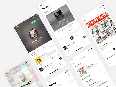 Podcast App app app design application design brand design branding clean ui design dribbble best shot flat ios app minimal minimalism minimalist music music app podcast podcasting podcasts ui ux