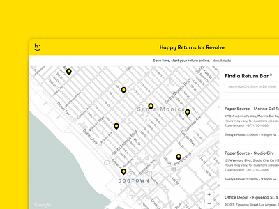 Updated Return Bar locator for Happy Returns