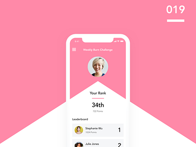 Daily UI Challenge - Day 19 019 app branding daily ui dailyui design flat iphone 10 leaderboard ui ux