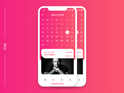 Daily UI Challenge - Day 38 038 app branding calendar calendar app calendar design daily ui dailyui design event event app event branding flat ui ux