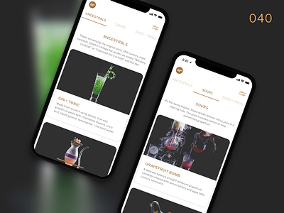 Daily UI Challenge - Day 40 040 app branding cocktail cocktails daily ui dailyui design flat recipe recipe app recipes ui ux