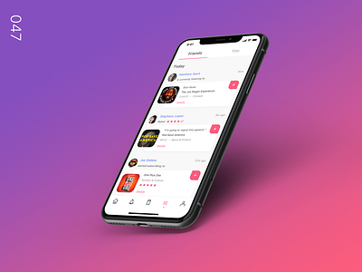 Daily UI Challenge - Day 47 047 activity activity feed app branding daily ui dailyui design flat iphone iphone 10 podcast social social app ui ux