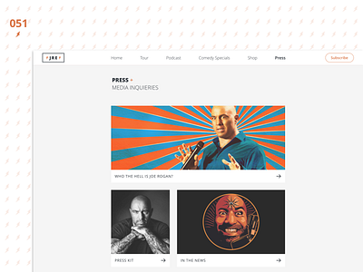 Daily UI Challenge - Day 51 051 branding daily ui dailyui design desktop desktop design flat joe rogan jre media media kit press press kit ui ux