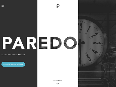 Paredo Landing Page Concept app branding dark app design flat high contrast landing page ui ux