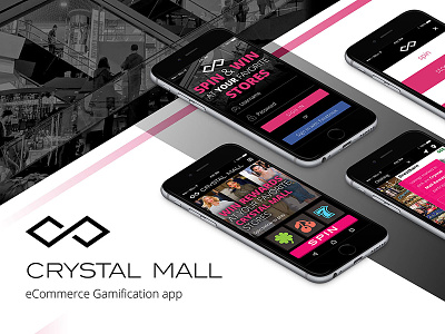 Crystal Mall Spin & Win App app design graphic design visual design wireframe