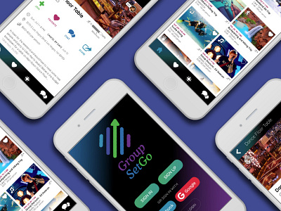 GroupSetGo Mobile App Design app app design bradning logo logo design mobile app visual design
