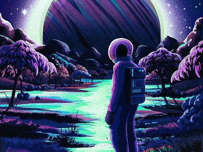 Space Exploration design exploration illustration mountains msw procreate space