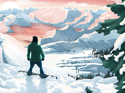 First Decent illustration illustrator landscape msw photoshop snow snowboard vector view