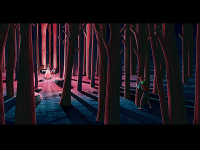 Thieves Hideout campfire forest illustration illustrator msw night photoshop thieves woods