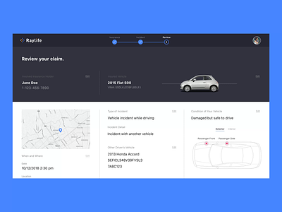 Insurance Claim accident car insurance claim claims dashboard design insurance interface product design user experience ux video