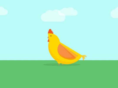Word of the Week "First" - The Chicken & The Egg animation character chicken egg feather flat. animal illustration minimal motion